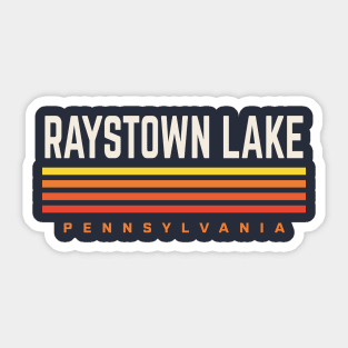 Raystown Lake Pennsylvania Retro Vintage Stripes Sticker